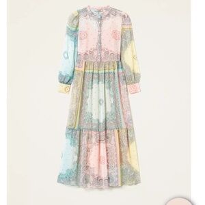 Twinset Milano patchwork paisley bandana print midi dress